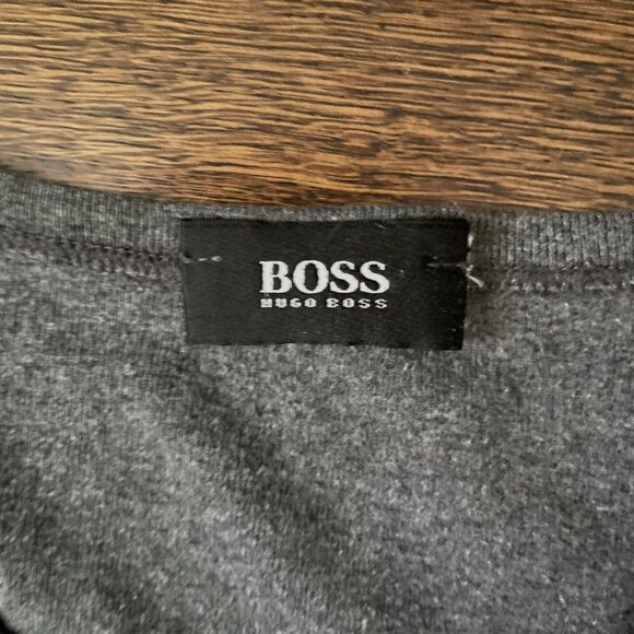 Hugo Boss Gray V-neck Men's 100% Cotton T-shirt-XL - Picture 2 of 6